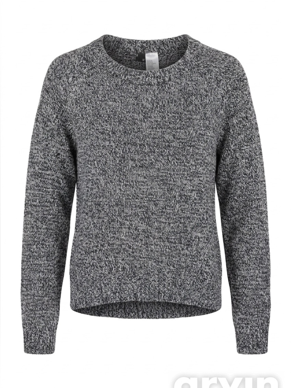 Divided Black & White Marled Crew Sweater